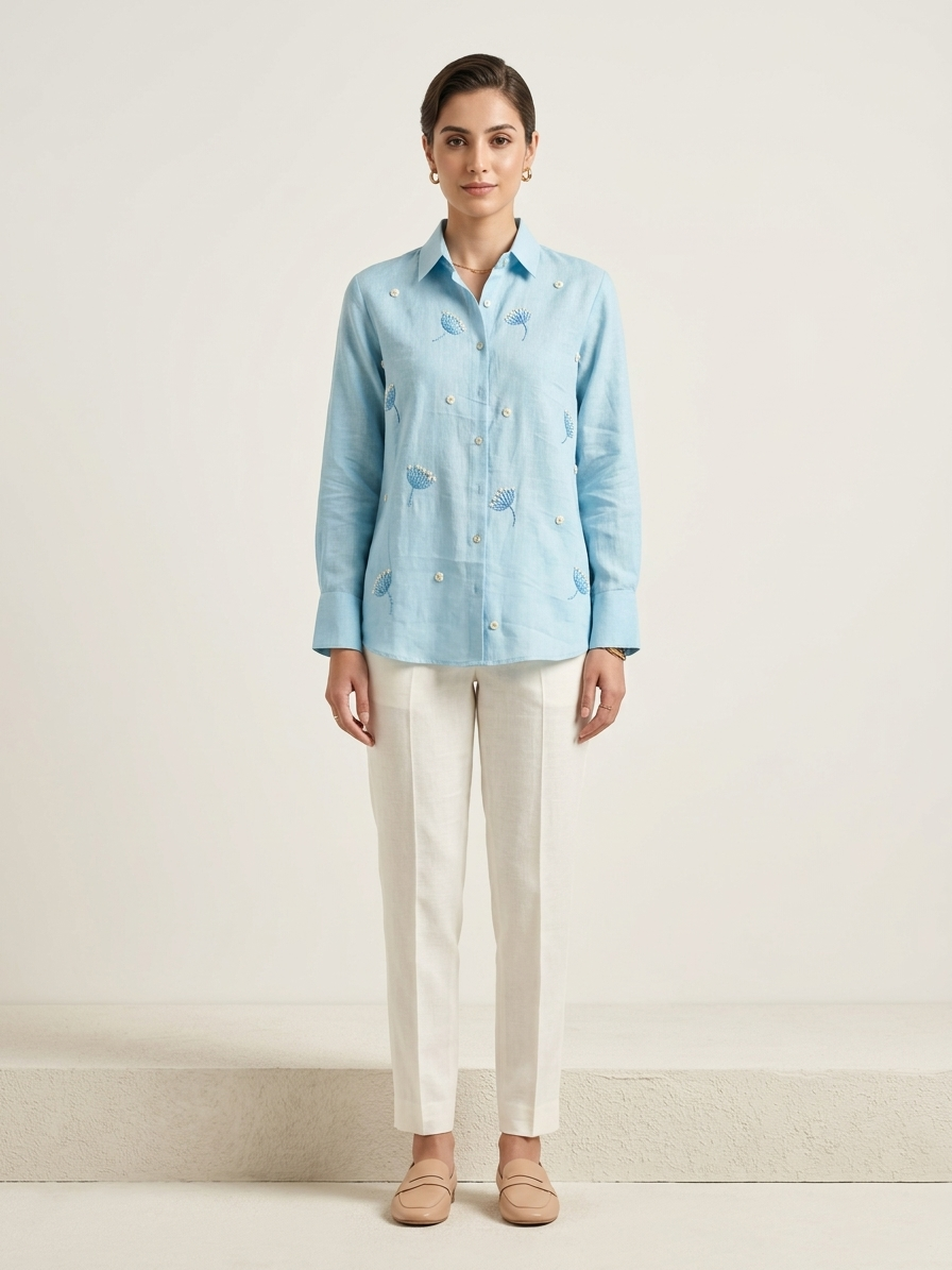 The Aria embroidered Linen co-ord set