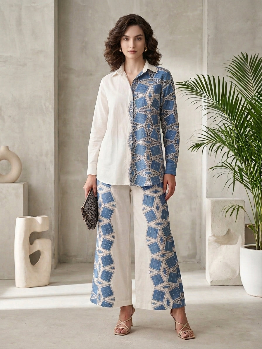 Geometric Linen Fusion set