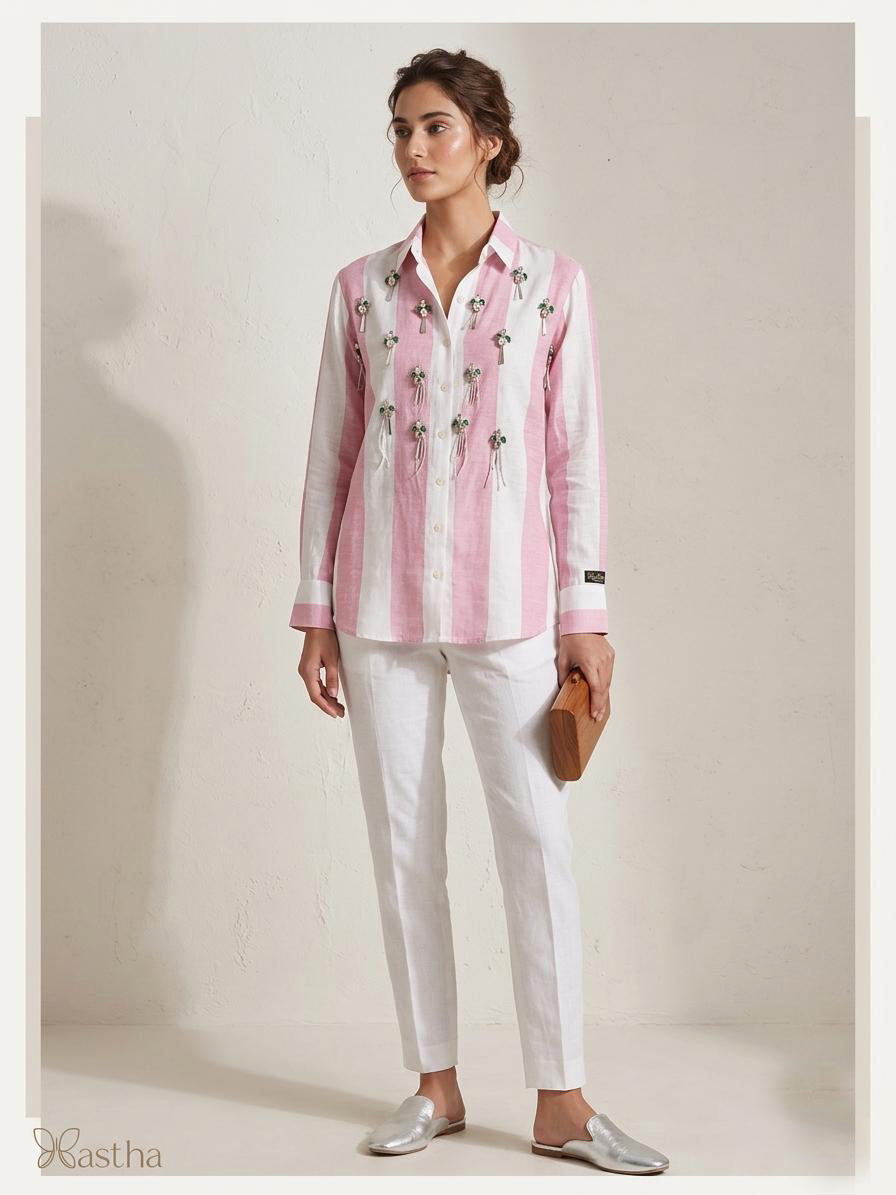 The candy stripe jewel shirt