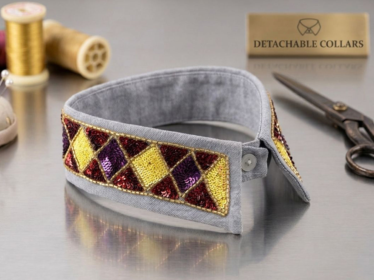The Harlequin Sequin Mosaic Collar