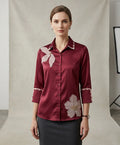 The Burgundy Blossom Satin Shirt