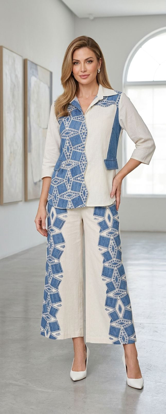 Geometric Linen Fusion set